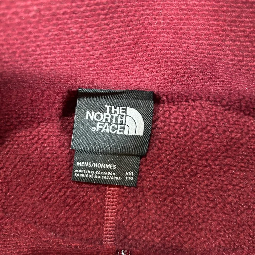 The North Face Mens XXL Burgundy Quarter Zip Fleece Pullover Sweater NF0A3YR1789